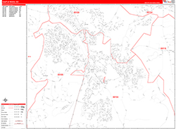 Castle Rock Wall Map Zip Code Red Line Style 2026